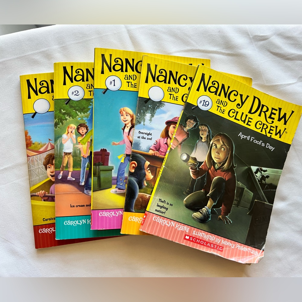 Nancy Drew and the Clue Crew Five Softcover Books Writing in cover shown